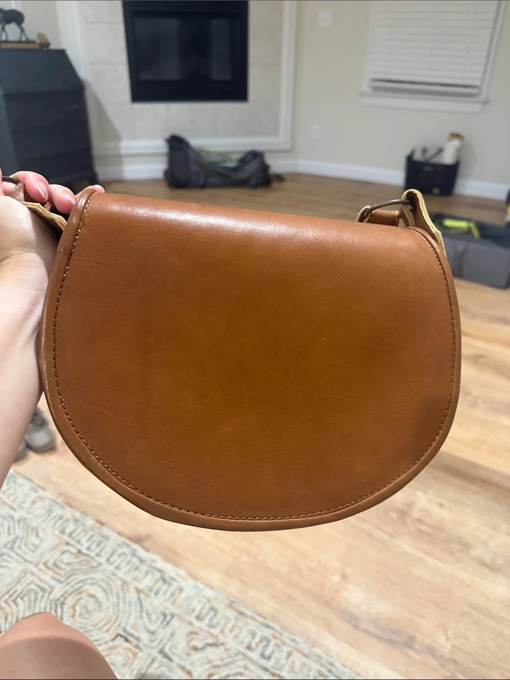 Colombian Brown Leather and Haircalf Saddle Messenger Bag